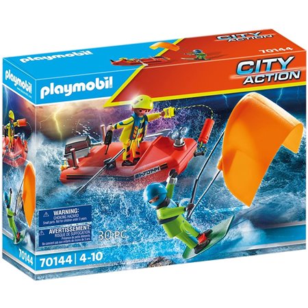 Resgate marítimo Playmobil: resgate kitsurfer com barco