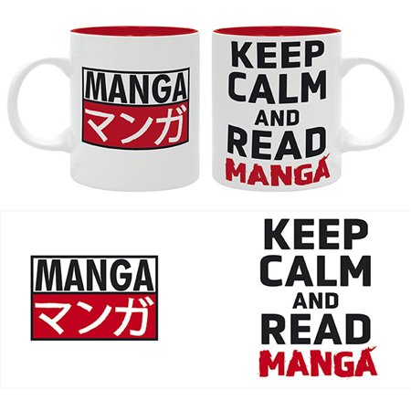 mantenha a calma e leia a caneca do manga