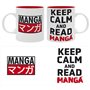 mantenha a calma e leia a caneca do manga