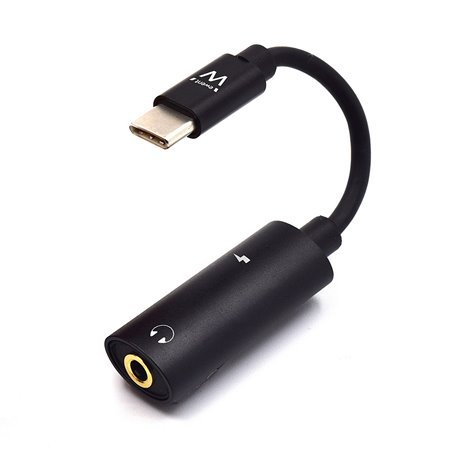 Ewent USB tipo C macho para conector de 3,5 mm fêmea preto cabo adaptador de áudio