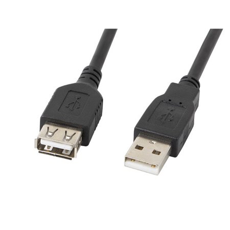 Cabo de extensão Lanberg USB 2.0 macho fêmea 5m preto