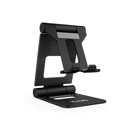 Suporte de mesa Tooq para telefone - tablet fino dobrável preto