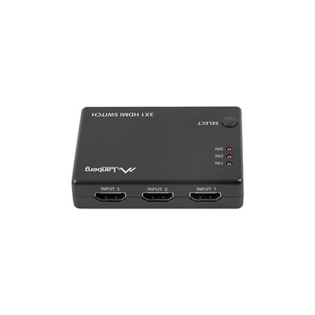 Interruptor de vídeo Lanberg 4k - 3 x HDMI - micro usb - preto - controle remoto