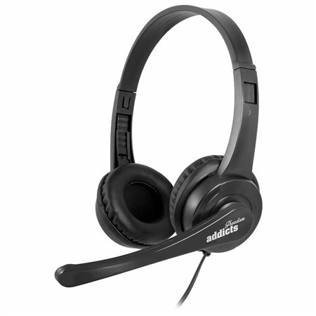 Headband fones de ouvido com microfone ngs vox505usb usb preto