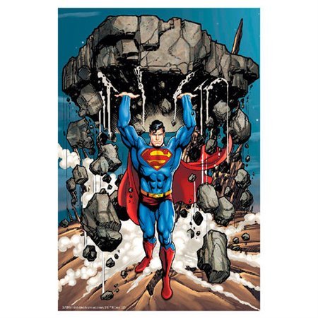 quebra-cabeça 3d lenticular dc comics superman levantando escombros 300 peças