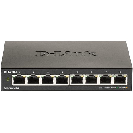 Switch d - link 8 portas 10 - 100 - 1000 gerenciáveis easysmart