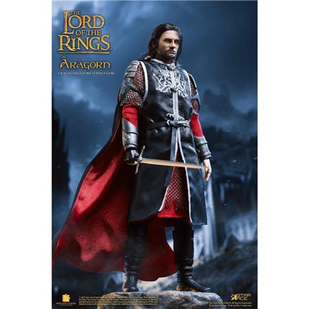 Figura star ace o senhor dos anéis aragorn 2.0 versão deluxe real master series 22,5 cm