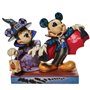 Figura enesco disney halloween mickey mouse & minnie mouse vampiro e bruxa