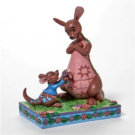 Figura enesco disney winnie the pooh flores kangu e roo