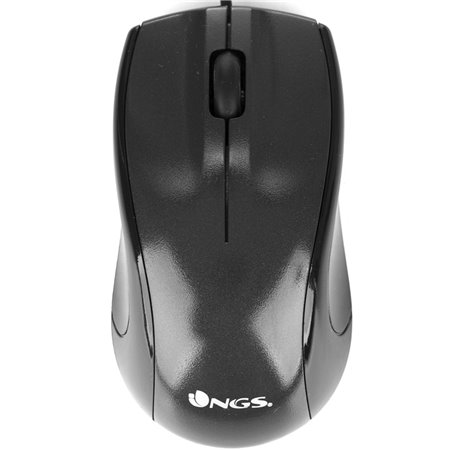 Mouse com fio ngs mist - óptico - 1000dpi - 2 botões + rolagem - ergonômico - usb - preto