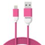 Nylon Pantone Lightning para cabo USB 1,5 m rosa