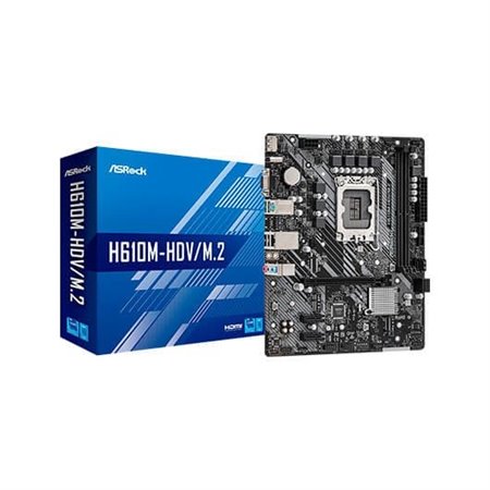 Motherboard asrock 1700 h610m - hdv - m.2 ddr4 m - atx - 2 x ddr4 - 4 x sata 3 - 2 x usb 3.2 - 2 x usb 2.0