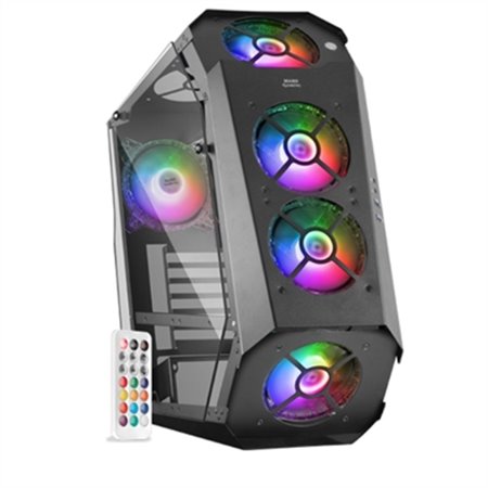 Mars gaming computer case mc51 premium atx 2 x usb 3.0 5 x 120mm argb