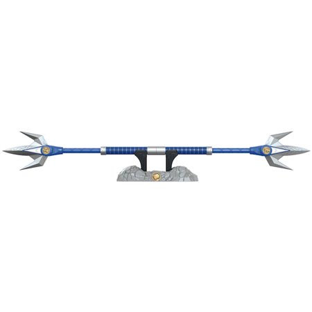 Réplica Hasbro escala 1:1 Blue Ranger Power Spear Deluxe Power Rangers Lightning Collection