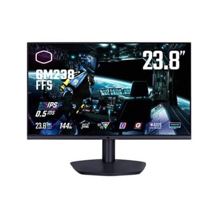 Monitor led gaming de 23,8 polegadas coolermaster gm238 - ffs ips - fhd - hdmi - dp - 144hz - 0,5ms - vesa 100 x 100