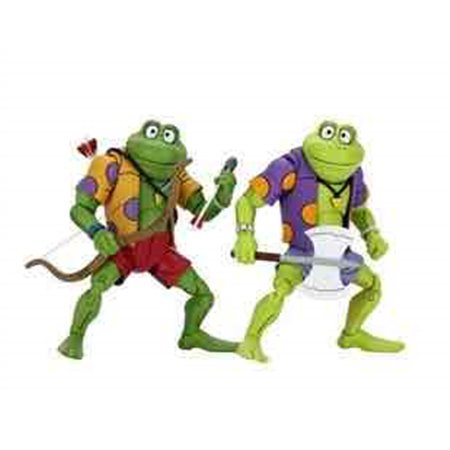 Pack 2 figuras neca sapos gêngis e escala de rasputin figura de ação tmnt cartoon re-run