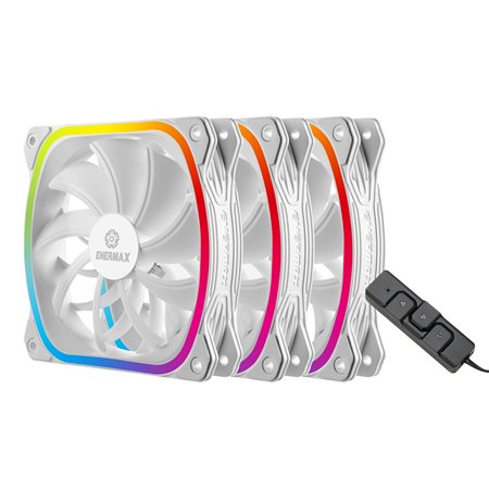 Ventoinha para jogos enermax squa rgb branco 120mm pacote com 3