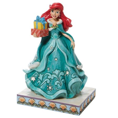 Figura enesco disney a pequena sereia ariel com presentes