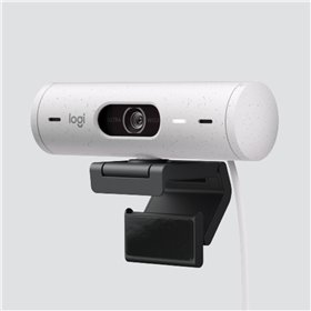 Webcam logitech brio 500 raw white full hd - usb tipo c