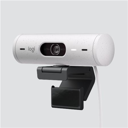 Webcam logitech brio 500 raw white full hd - usb tipo c