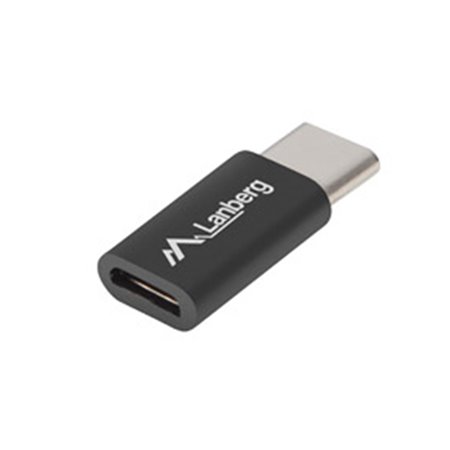 Lanberg usb 2.0 adaptador tipo c macho - micro - b fêmea preto