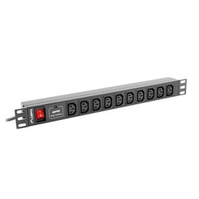 Lanberg power strip 1u 10a rack 19 10x soquete preto 2m
