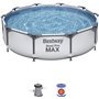 Bestway 56416 - tubo removível de aço pro max pool 366x76 cm sistema de tratamento de cartucho 1.249 litros - hora