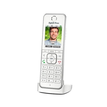 Telefone sem fio dect digital fritz! c6 branco - tela colorida - viva-voz