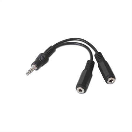 Cabo de áudio Nanocable 1 conector de 3,5 mm para 2 conectores de 3,5 mm - macho - fêmea - 15 cm