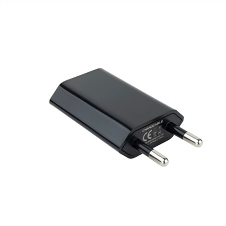 Carregador mini nanocabo usb com plug preto integrado