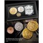 Réplica da exibição de moedas de harry potter gringotts da coleção nobre