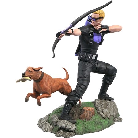 Diamond Select Toys Marvel Gallery Gavião Arqueiro Gavião Arqueiro com Figura Diorama de Cachorro