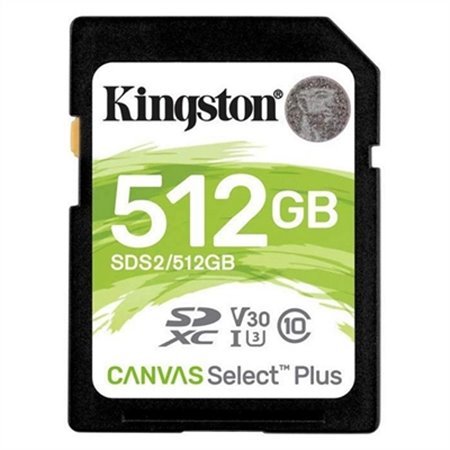 Cartão de memória sdxc 512gb kingston canvas select plus uhs - i cl10