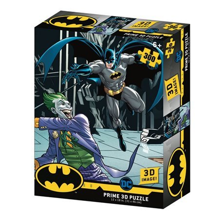 quebra-cabeça 3d lenticular dc comics batman vs coringa 300 peças