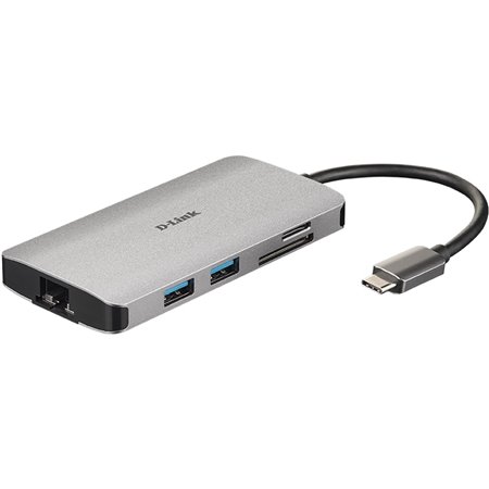 Hub d - link dub - m810 3 usb 3.0 hdmi rj45 usb tipo c sd leitor microsd