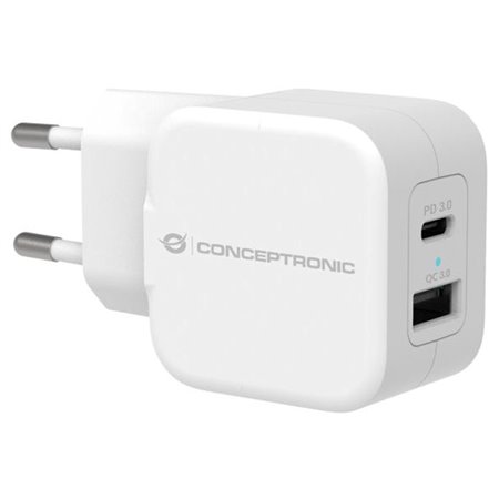 Carregador pd Conceptronic 1 porta usb - c althea - 20w - branco