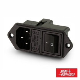 Ficha Alimentação Iec C14 Macho Painel C/ Interruptor Alpha