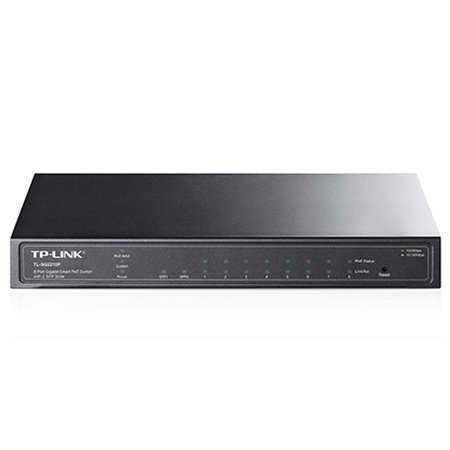 Switch 8 portas 10 - 100 - 1000 + 2 pts spf poe 53w tp - link