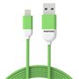 Nylon Pantone Lightning para cabo USB 1,5 m verde
