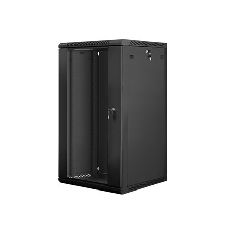 Armário rack Lanberg 22u 600x600x1082 automontado 19 polegadas até 60 kg preto