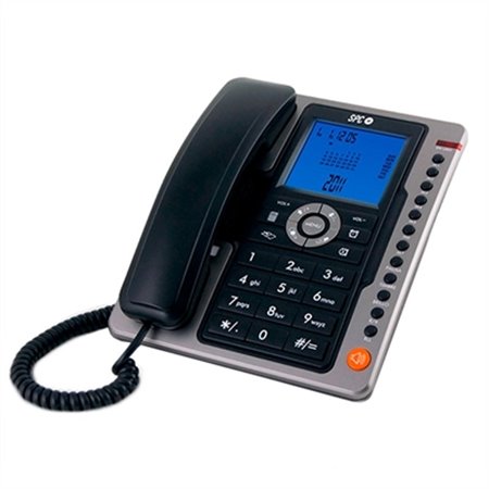 Telefone fixo spc office pro black mute - tecla r - 7 memórias diretas