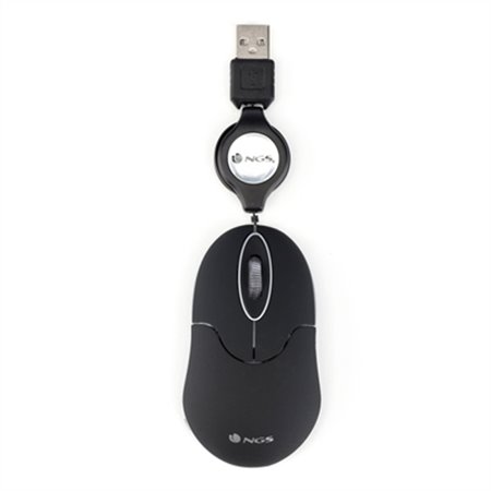 Mouse com fio ngs sin black - 100dpi - 2 botões - usb