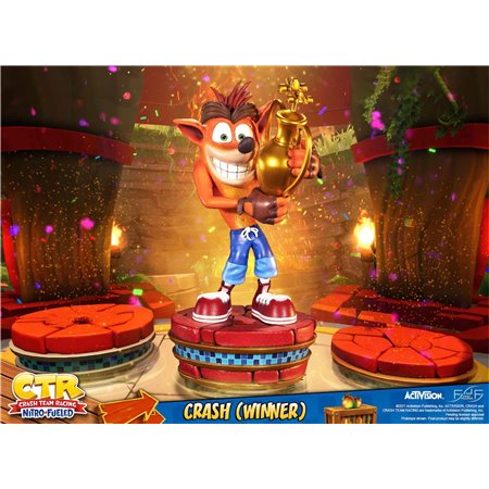 Primeiras 4 figuras estátua padrão 52 cm crash team racing nitro - crash abastecido (vencedor)