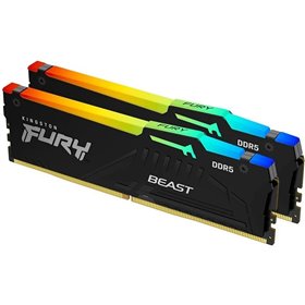 Memória ram ddr5 32gb 2x16gb kingston - 5600mhz - pc5 44800 - fury beast rgb - cl36 - 1.25v