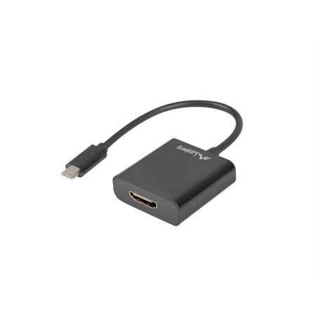 Lanberg Adaptador USB USB Tipo C Macho 3.1 para HDMI Fêmea 15cm Displayport Alt Mode Preto