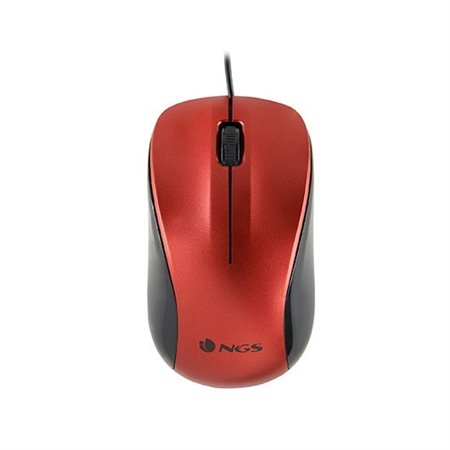 Mouse óptico ngs com fio crew red cable 1,3m - 2 botões - 1200 dpi