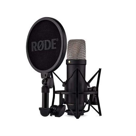 Rode nt1 5th gen preto microfone de estúdio usb - c - xlr - jfet - cápsula 1 - lado - preto