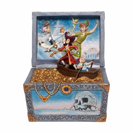 Figura enesco disney peter pan baú do tesouro peter pan hook & company