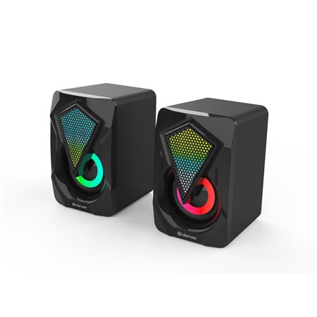 Alto-falantes para jogos a gás Denver - 500 - 2 x 3w rms - usb - rgb