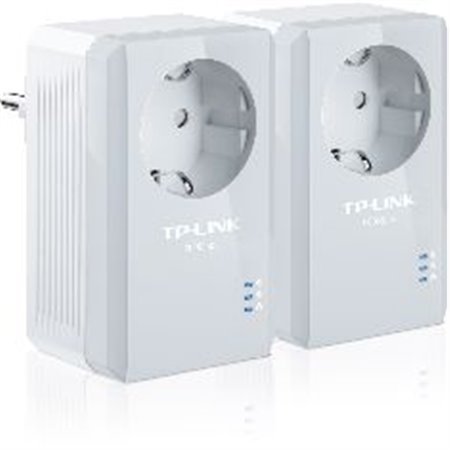 Pack x2 adaptadores de rede electric line 500mbps powerline com ficha tp - link